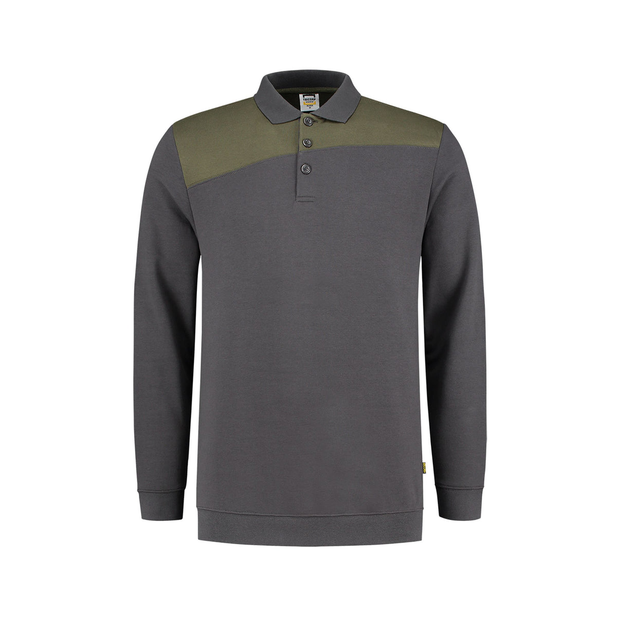 Sweatshirt Polokragen Bicolor Quernaht