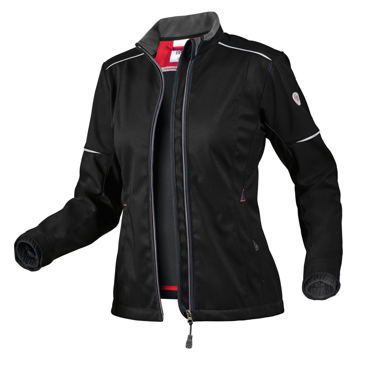 Damen-Softshelljacke BP® 1878 – schwarz, Vorderansicht