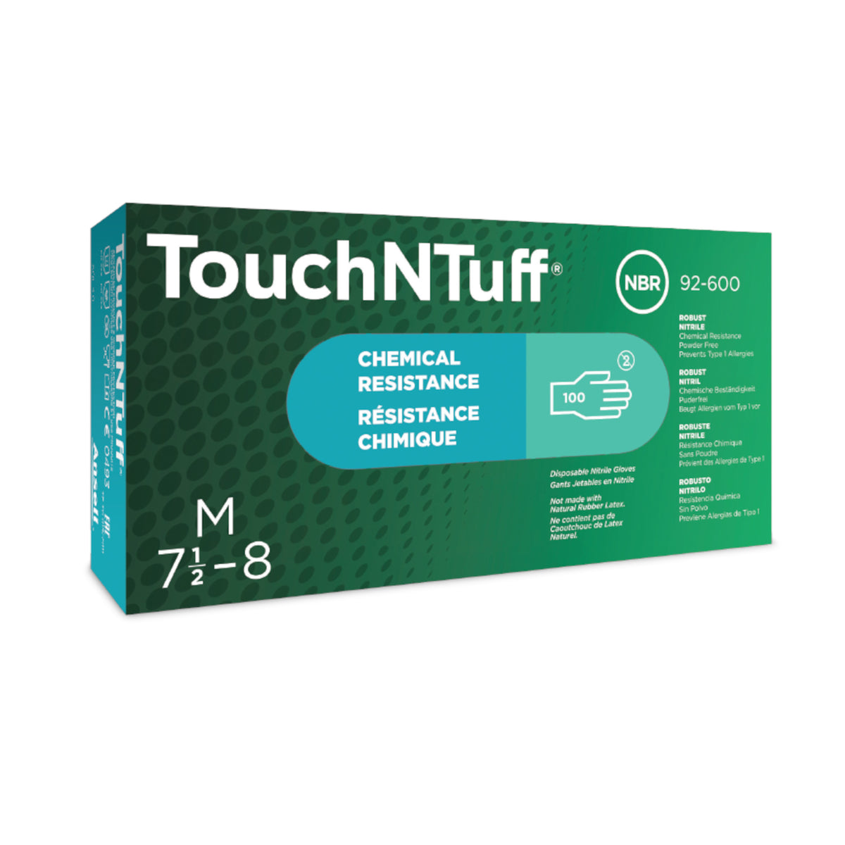 Nitril- Chemikalienschutzhandschuh TouchNTuff® 92-600, 1 Dispenser = 100 Stück