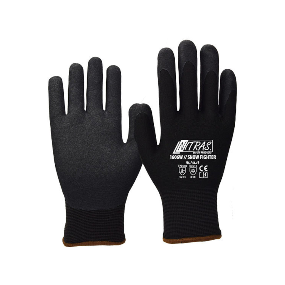 Nylon-Winterhandschuh schwarz