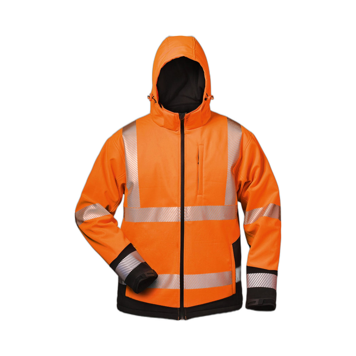 Warnschutz-Winter-Softshell Jacke mit Kapuze