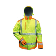 Warnschutz Softshell Jacke mit Kapuze