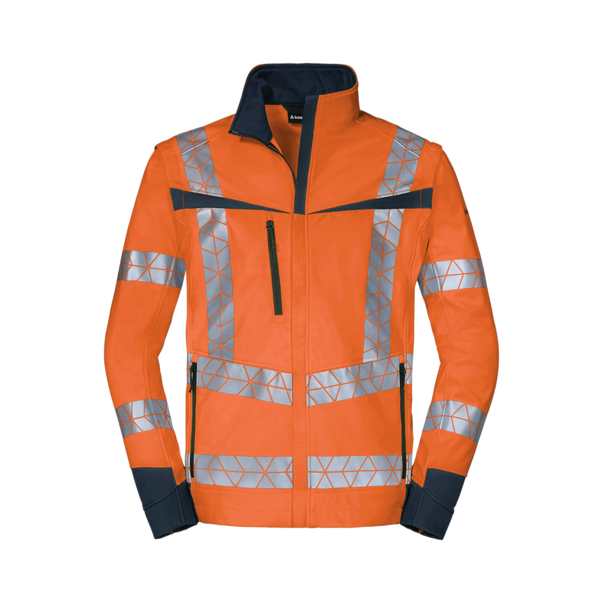 Warnschutz Softshelljacke mit abnehmbaren Ärmeln Leuchtkegel Herren - A+S Technigro Arbeitsschutz und Sicherheit GmbH