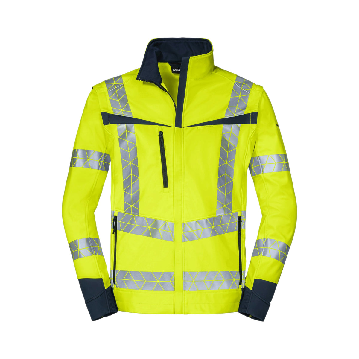 Warnschutz Softshelljacke mit abnehmbaren Ärmeln Leuchtkegel Herren - A+S Technigro Arbeitsschutz und Sicherheit GmbH